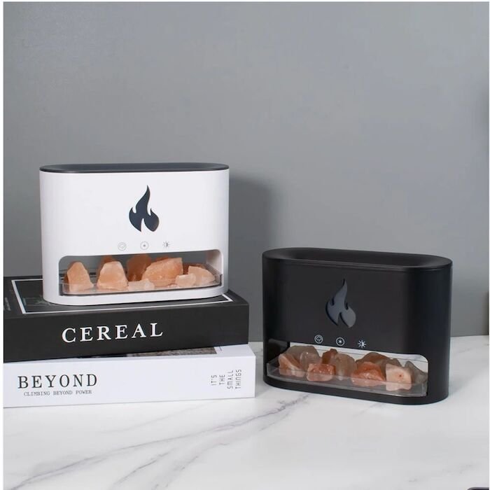 Aroma Diffuser With LED Light and Fireplace Flame Effect