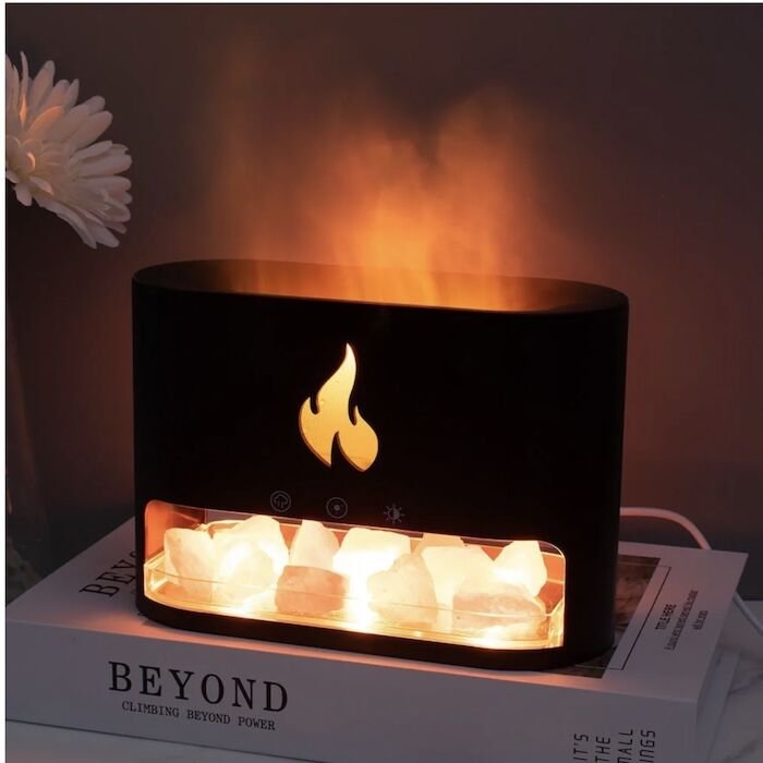 Aroma Diffuser With LED Light and Fireplace Flame Effect