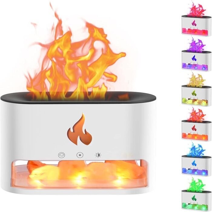 Aroma Diffuser With LED Light and Fireplace Flame Effect