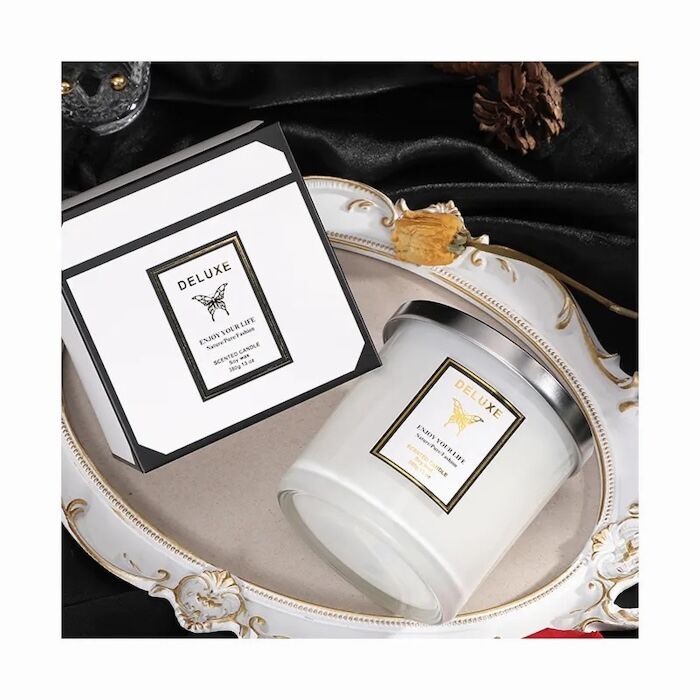 Deluxe Enjoy Your Life Scented Candle 380g White