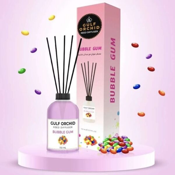 Gulf Orchid Scented Reed Diffuser Bubble Gum 110ml - Image 3