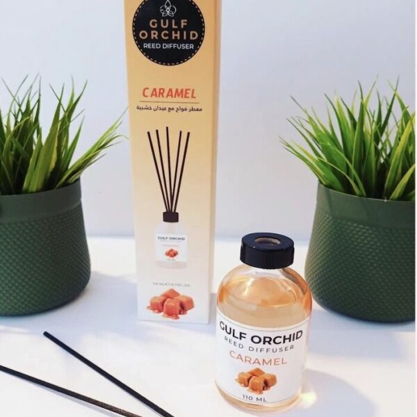 Gulf Orchid Scented Reed Diffuser Caramel 110ml - Image 3
