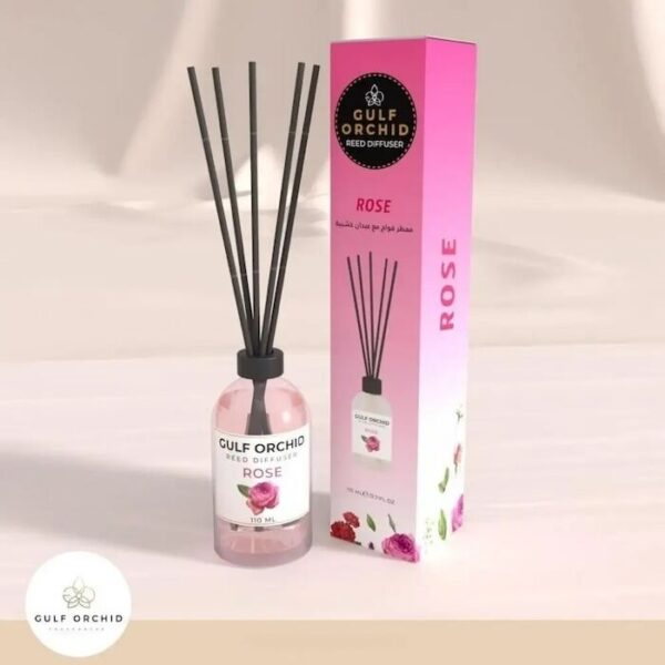 Gulf Orchid Scented Reed Diffuser Rose 110ml - Image 2