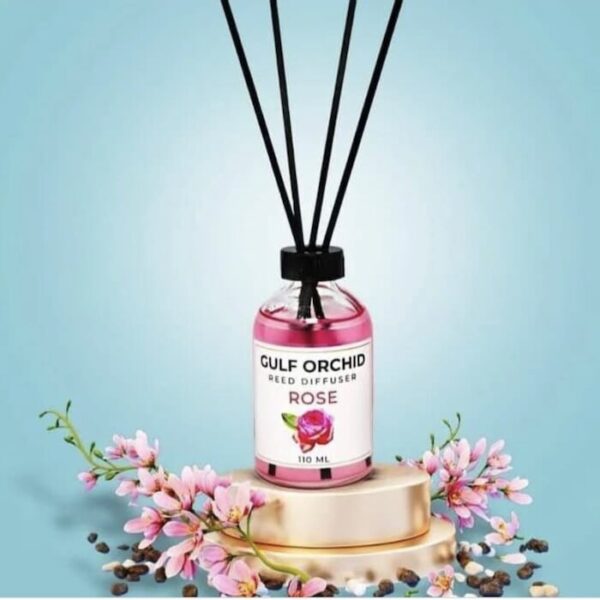 Gulf Orchid Scented Reed Diffuser Rose 110ml - Image 4