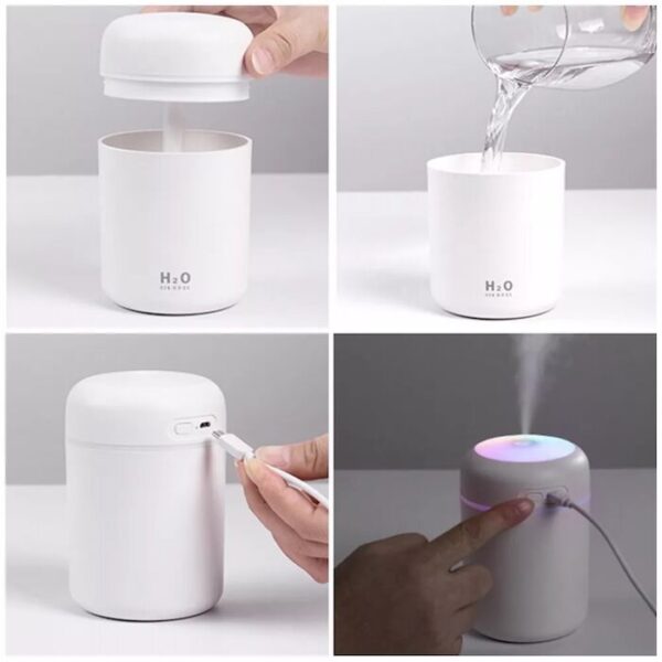 H2O Electric Air Diffuser Aroma Oil Humidifier LED Light Up Home Relax Defuser 300ml - Image 4